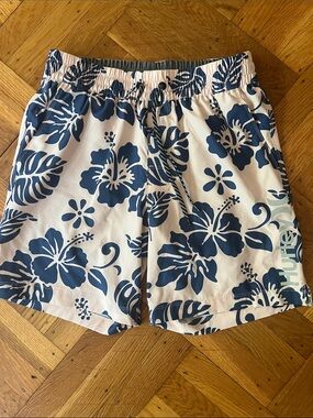 Hurley Men’s Navy Floral Swim Shorts - White/Navy Size Small